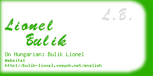 lionel bulik business card